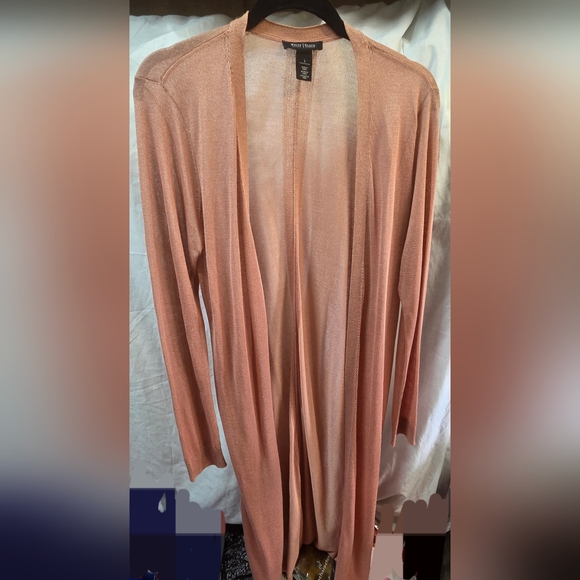 White House Black Market Peach Cardigan - Picture 1 of 6